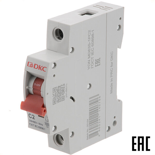фото Автоматический выключатель YON max MD63S-1PC2 2А/1п/ 4,5кА на Din-рейку ДКС (2 шт. в комплекте)