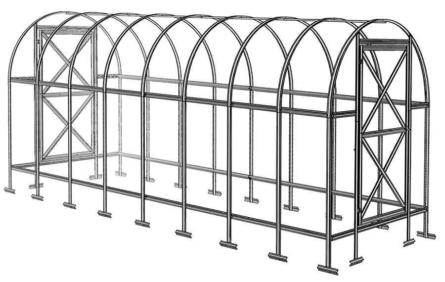 Каркас теплицы Воля Перчина-М Плюс, длина: 420 см - фотография № 1