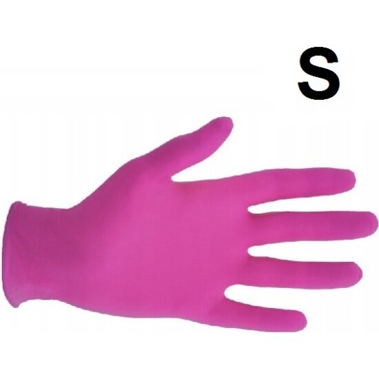 Перчатки нитриловые Benovy S (100 шт.) Розовый