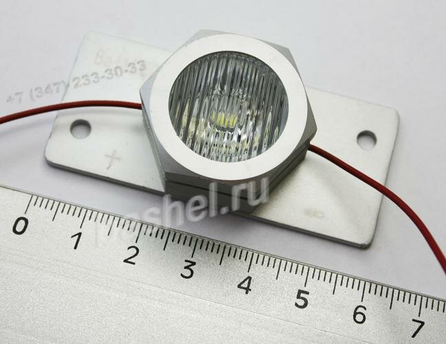 LED modul 350mA PCB-HP1,2W-Lens-10-60° 3-4V (для торцевой подсветки с эллиптической линзой), Модуль светодиодный