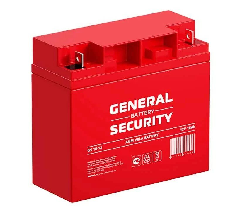 Аккумуляторная батарея General Security GS 18-12 12В 18000 А·ч