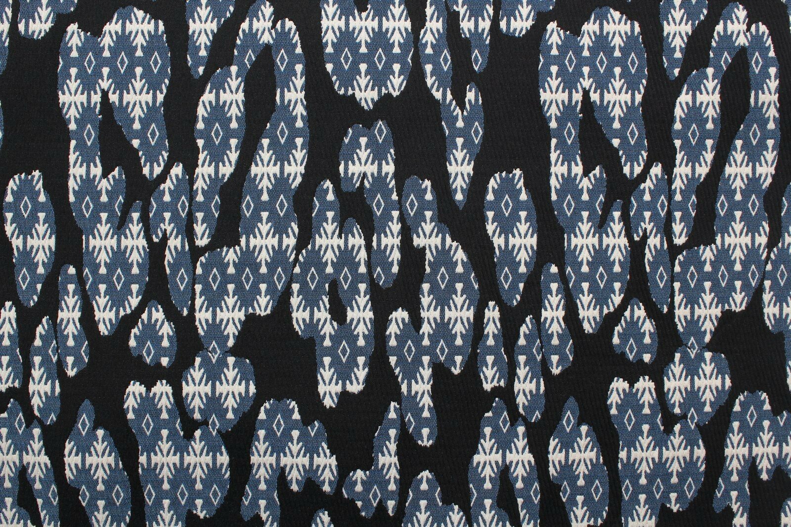Ткань Жаккард-стрейч Blugirl чёрно-сине-кремовый ш120см 05 м