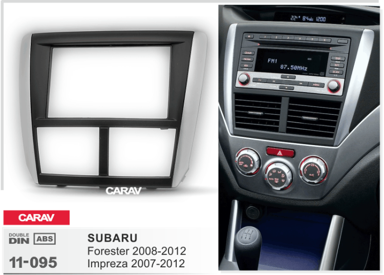 Carav 11-095 | 2DIN переходная рамка Subaru Forester 2008-2013, Impreza 2007-2011