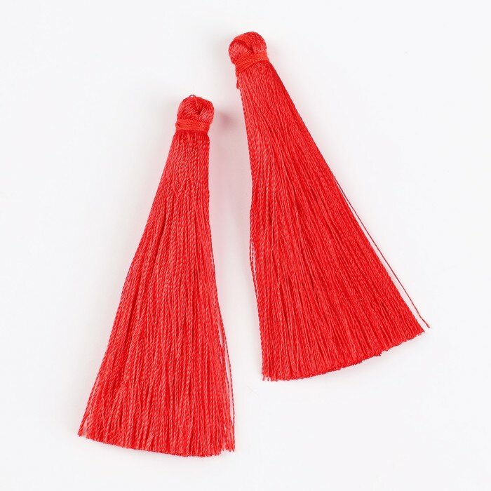 фото Queen fair Подвеска декоративная «Кисть», набор 2 шт., L кисти 6,5 см, цвет красный