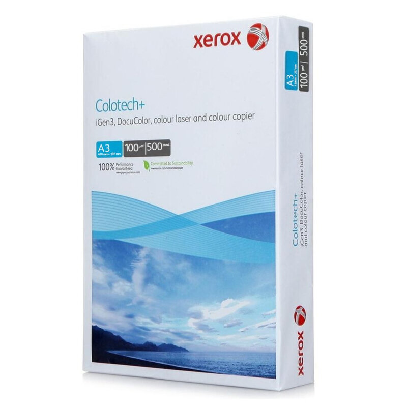 Бумага для цв. лазер. печ. Xerox Colotech + ( A3, 100 г/кв. м, 500)