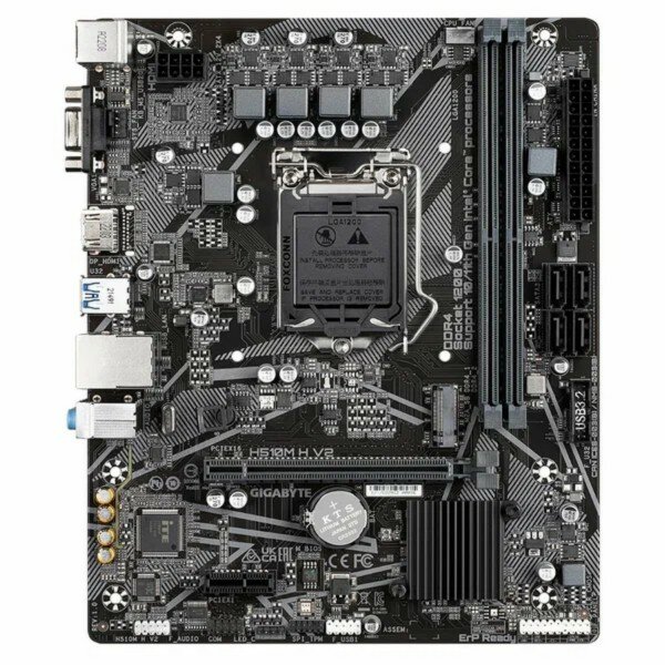 Материнская плата Gigabyte Soc-1200 H510M H 2xDDR4-3200 D-SUB+HDMI 1xPCI-Ex16 1xPCI-Ex1 4xSATA3 1xM.2(SATA) 8 Ch Audio GLan (4+2)xUSB2.0 (2+