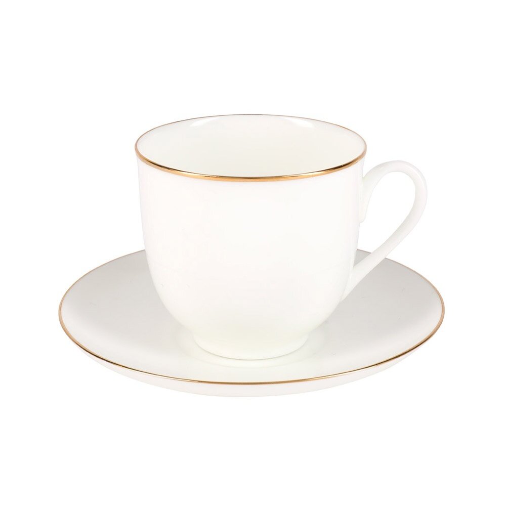 фото Кофейная пара костяная Императорский фарфоровый завод ИФЗ ф.Ландыш "Золотой кантик 13" 180 мл