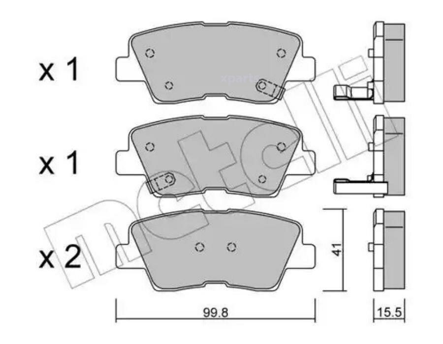 METELLI 2208860 Колодки тормозные HYUNDAI/KIA ELANTRA/SOLARIS/TUCSON/CEED/RIO/SOUL 04- задн.