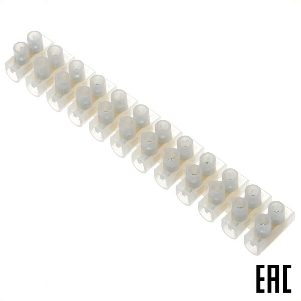 фото Блок NTB-UPE-S12-10/WH 71003 клеммный полиэтилен 12 пар винтовых клемм 10кв.мм белый Navigator (9 шт. в комплекте)