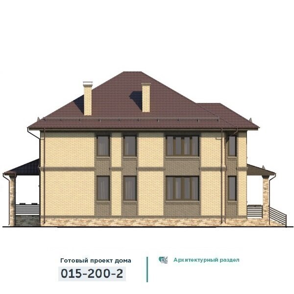 Проект двухэтажного классического дома с террасой 015-200-2 - фотография № 7