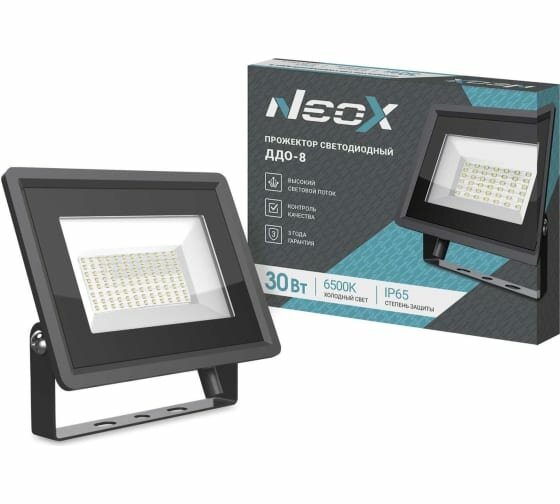 фото ASD/NEOX прожектор св/д ДДО-8 30W(3150lm) 6500K 6K 128x103x27 алюминий/черный IP65 3г. 4003