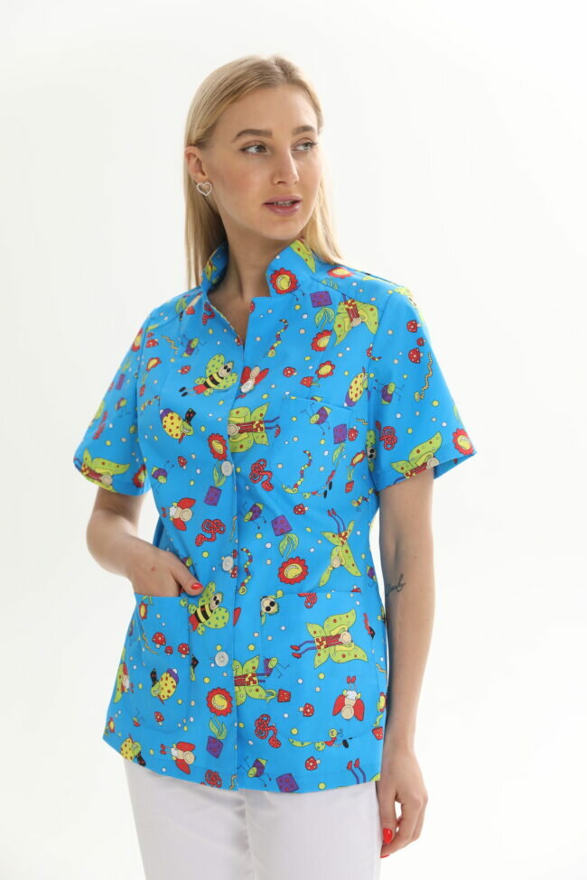 Блуза медицинская для педиатров Доктор Стиль, размер 46, рост 164–170