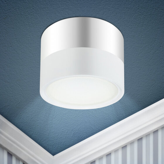 фото OL7 GX53 WH/CH Подсветка ЭРА Накладной под лампу Gx53, алюминий, цвет белый+хром