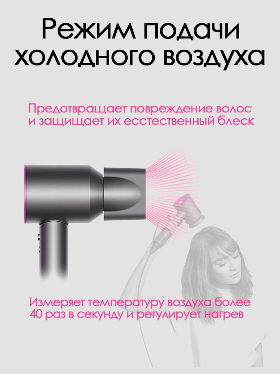 Фен для волос Xiaomi SenCiciMen Hair Dryer HD15, фиолетовый - фотография № 7