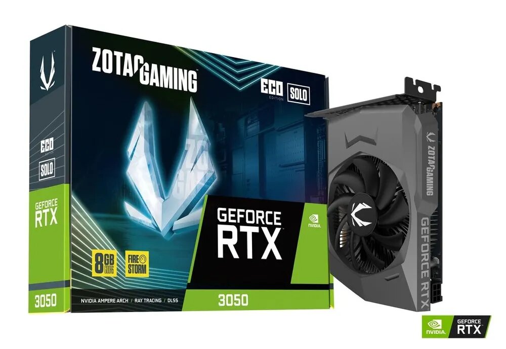 Видеокарта ZOTAC GeForce RTX 3050 ECO SOLO 8GB (ZT-A30500R-10L)