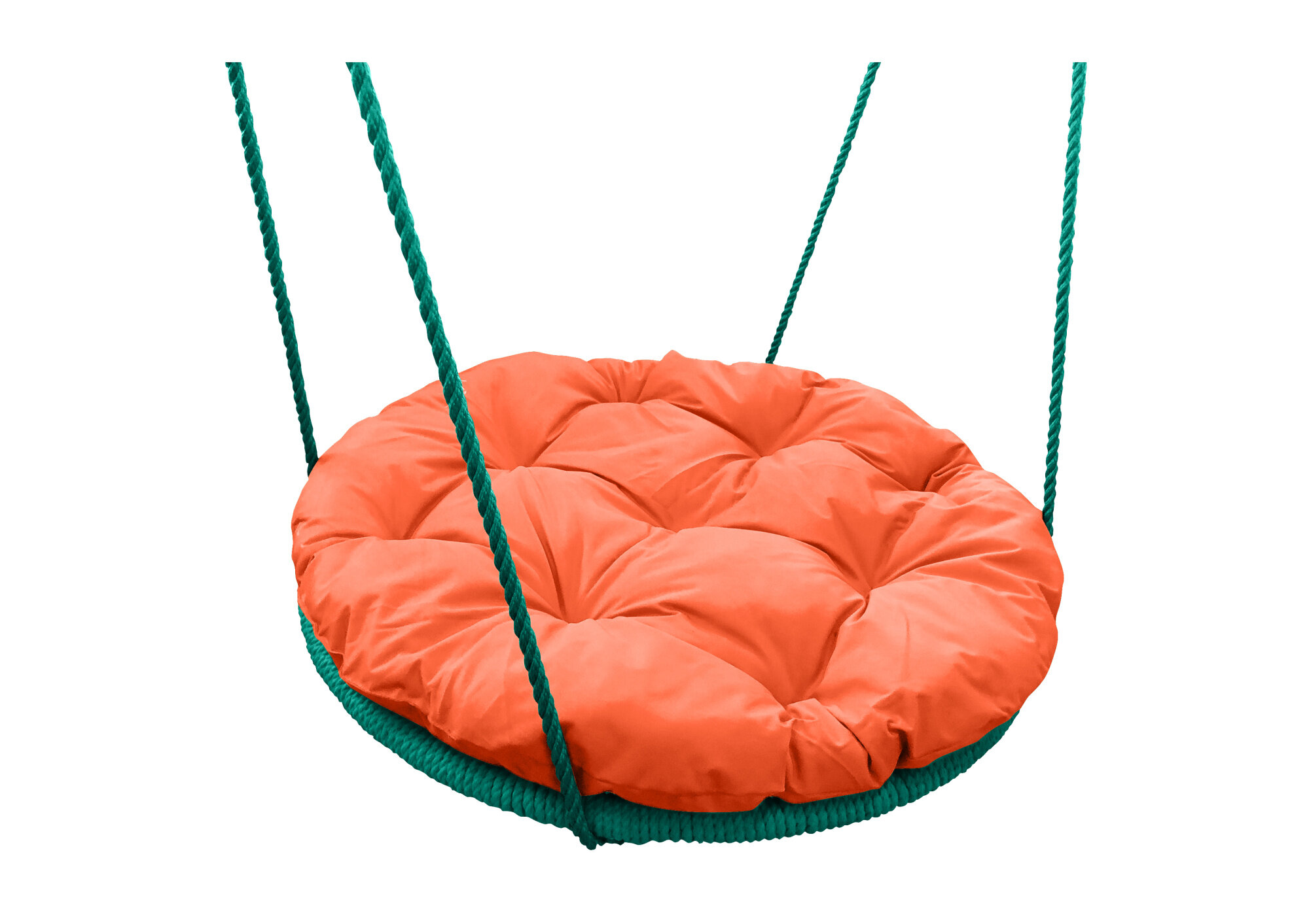 Качели M-group гнездо с подушкой 08 м с оплёткой оранжевая подушка