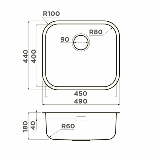 Кухонная мойка OMOIKIRI Omi 49-U/I-GM (4993073) вороненая сталь - фотография № 2