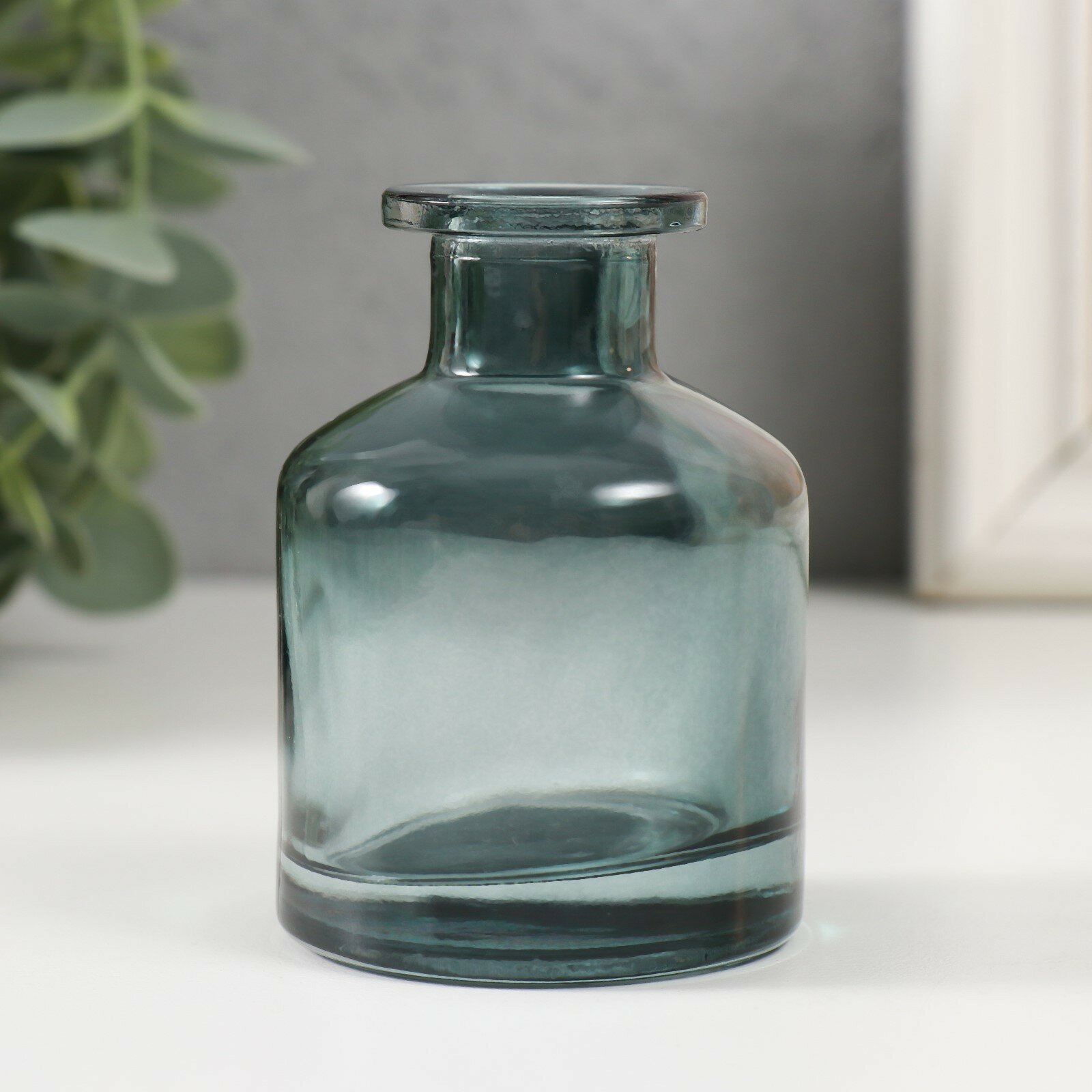 фото Диффузор для эфирных масел "Бутылёк" 50 мл прозрачный зелёный 4,8х4,8х7 см (1шт.)