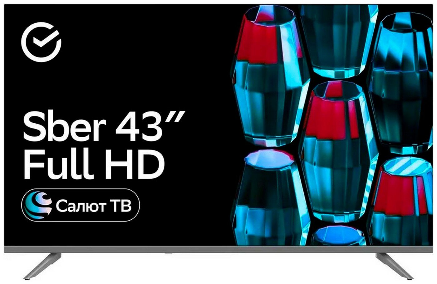 Телевизор Sber SDX-43F2014, 43 дюйма, Full HD, смарт ТВ, Салют ТВ, серый