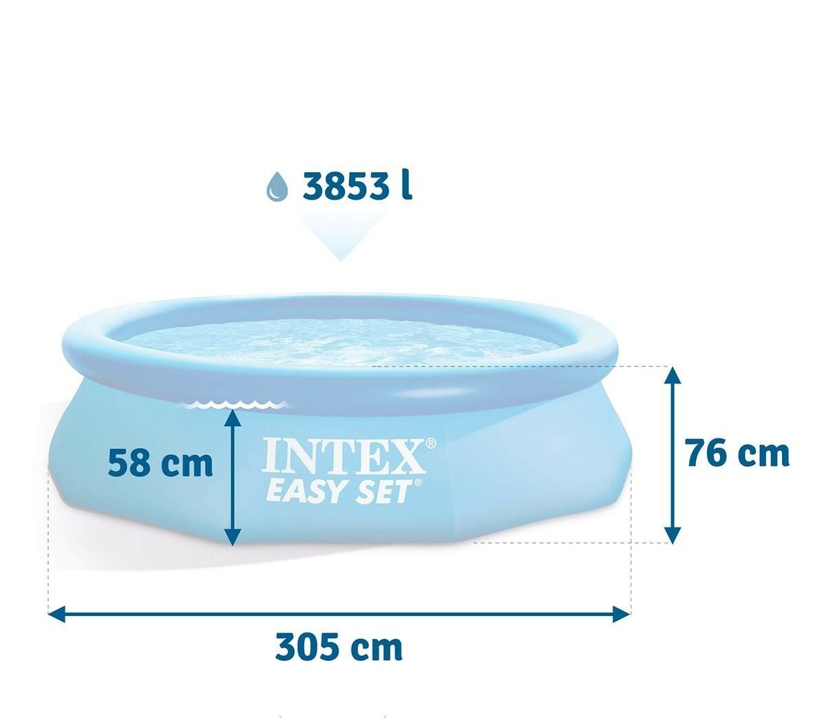 Бассейн Easy Set 3,05х0,76м, 3853л (28120) INTEX - фотография № 2