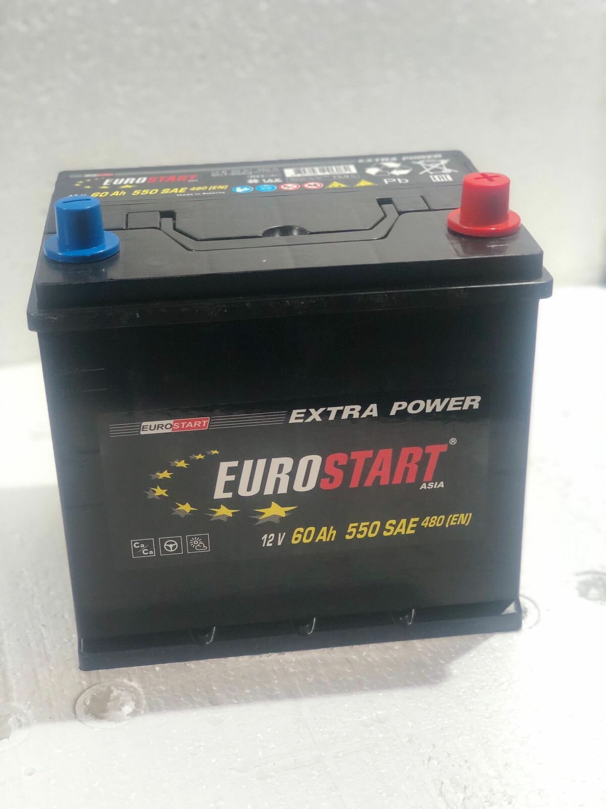 Аккумулятор автомобильный EUROSTART ASIA 60Ач R+ EN480A 232x173x225 обратной полярности