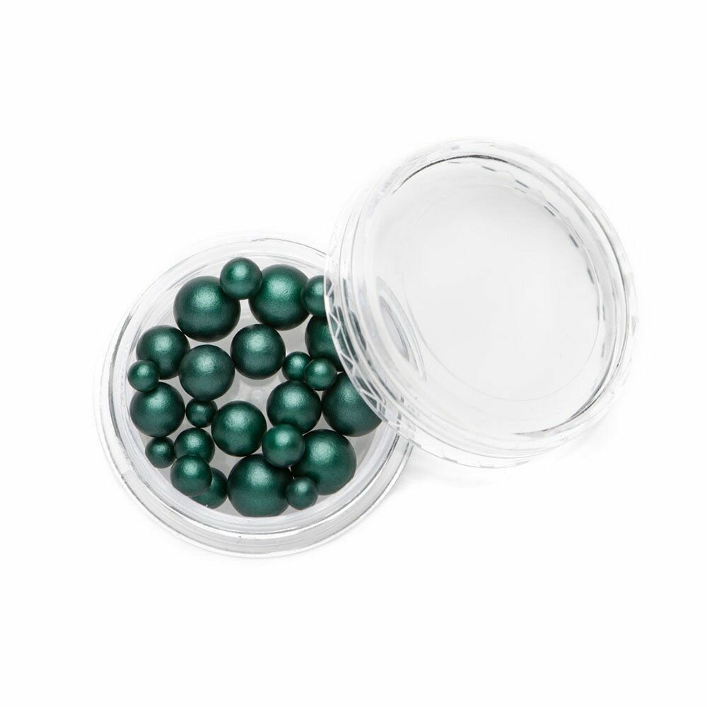 фото TNL Professional Жемчуг для дизайна ногтей mix № 05 - темно-зеленый