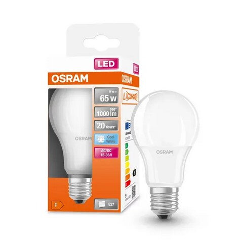 Светодиодная лампа Ledvance-osram OSRAM LS CLA 9W/840(=100W) 12-36V FR E27 10X1RU - LED