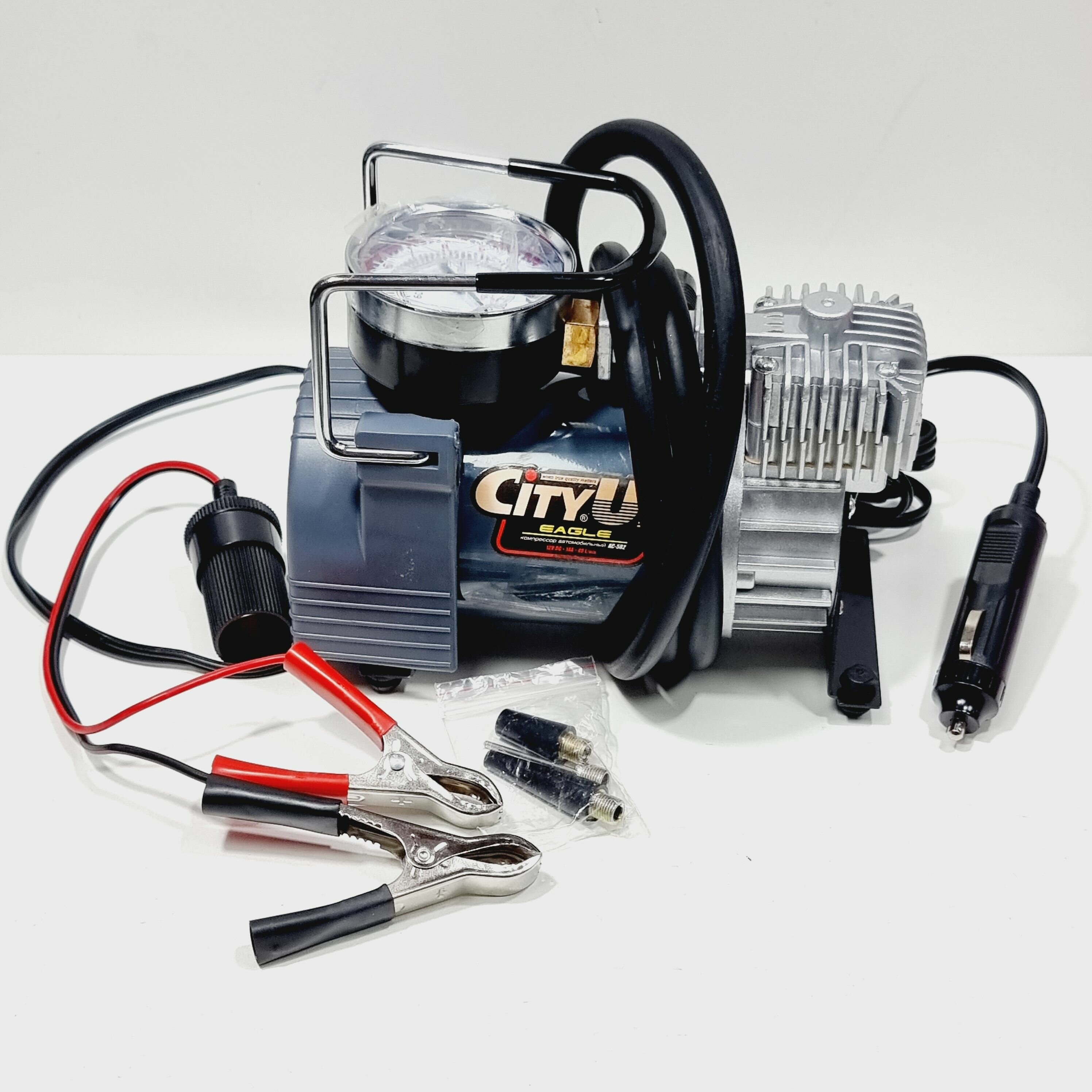 фото Компрессор автомобильный с переходником от АКБ Eagle CityUP-582 / 40л.м, 1.2м шланг, 4.0м кабель, 215w