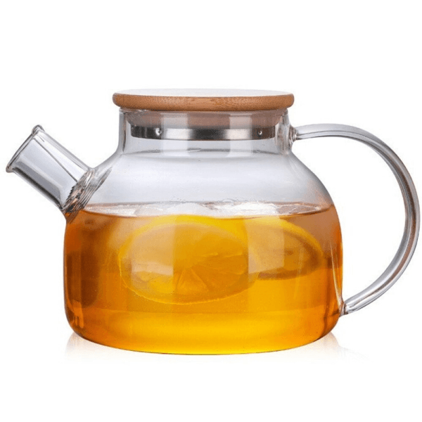 фото Чайник стеклянный 1 л гладкий прозрачный