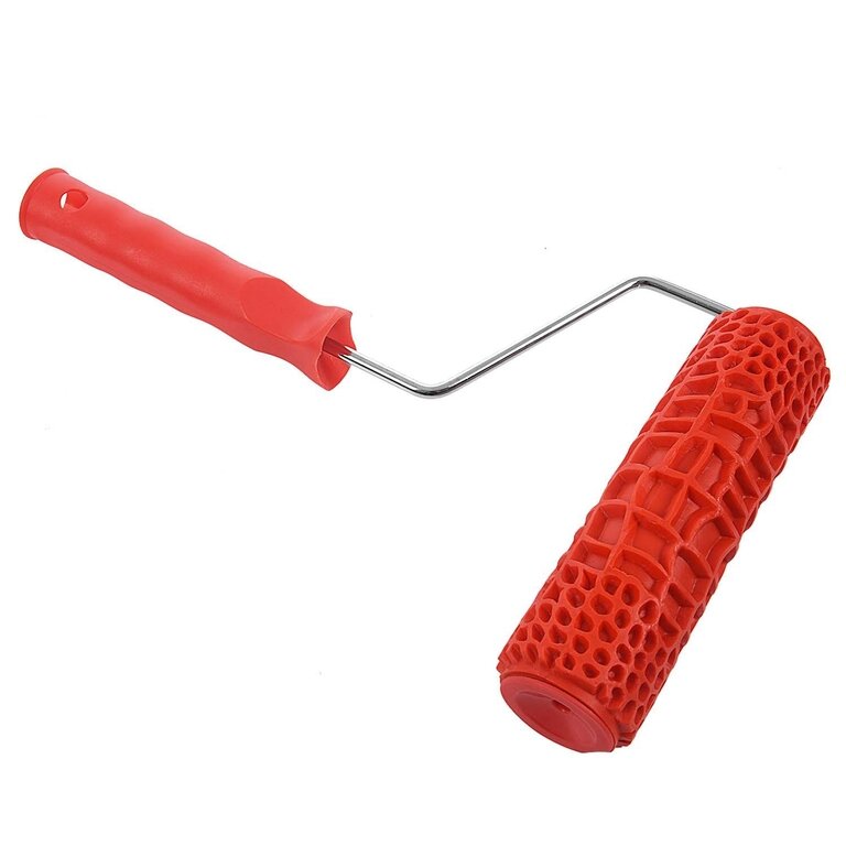 Валик красный резиновый с ручкой "Кожа крокодила" диаметр 48мм арт. ВЕ-8101-13
