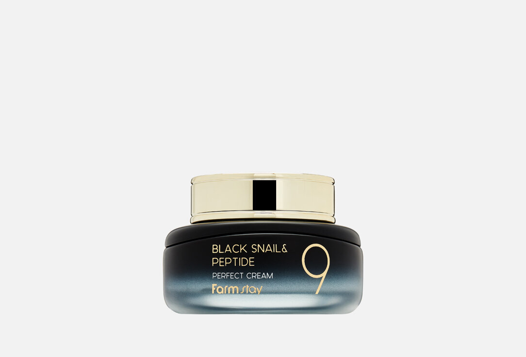 Омолаживающий крем для лица с комплексом из 9 пептидов Farm Stay Black Snail & Peptide9 Perfect Cream / объём 55 мл