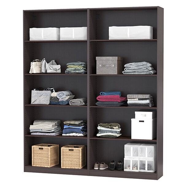 фото Стеллаж икеа пакс 200/4, цвет чёрно-коричневый/венге