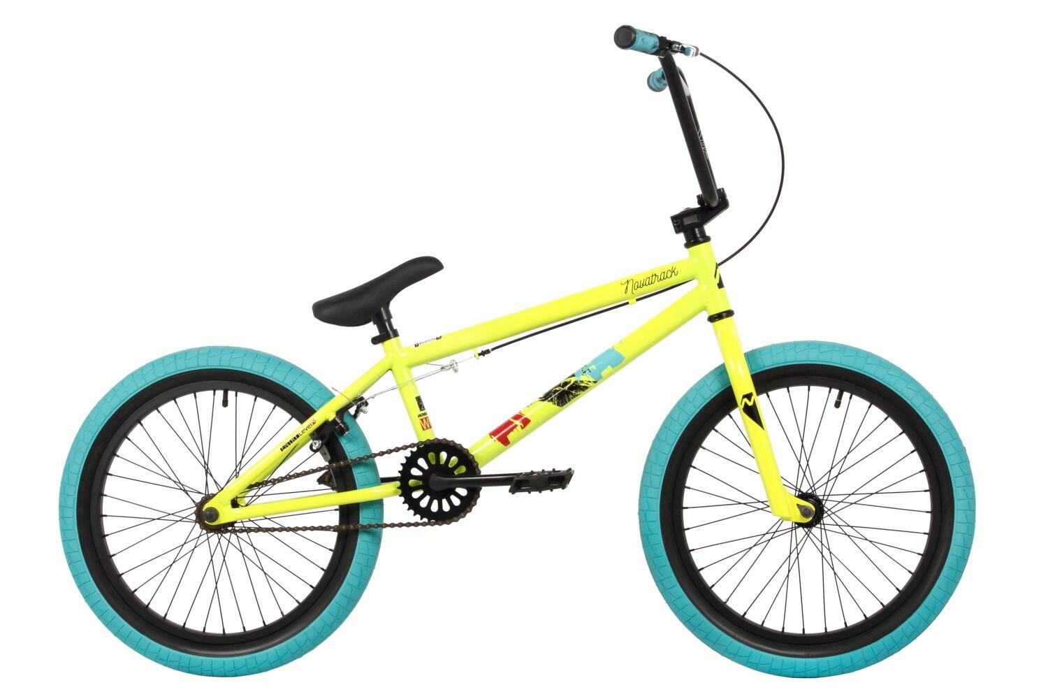 Велосипед Novatrack BMX Wolf 20" (2024) (Велосипед NOVATRACK 20" BMX WOLF зеленый, сталь, рама 20', U-BRAKE)