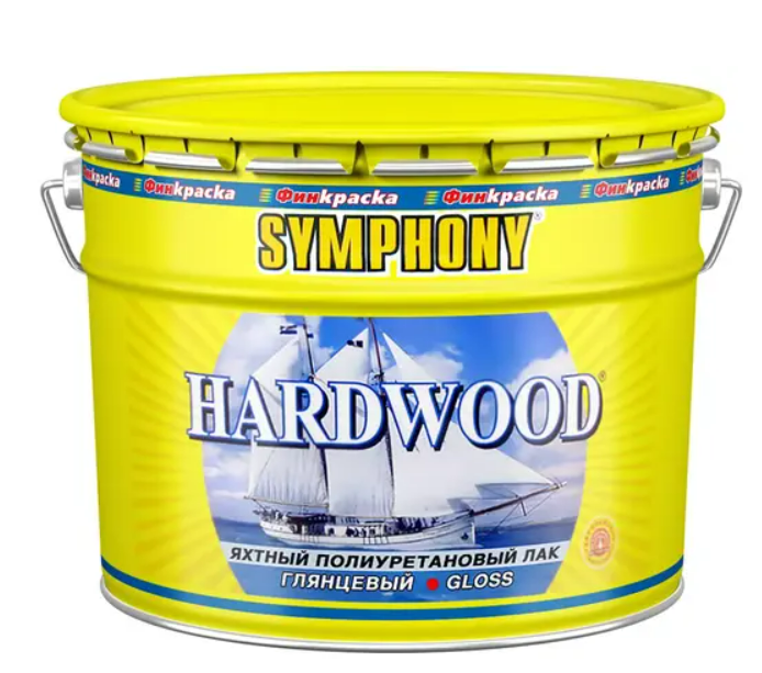 Лак Яхтный Финкраска Symphony HARDWOOD 1л Полиуретановый, Быстросохнущий, Влагостойкий, Глянцевый / Симфония Хардвуд.