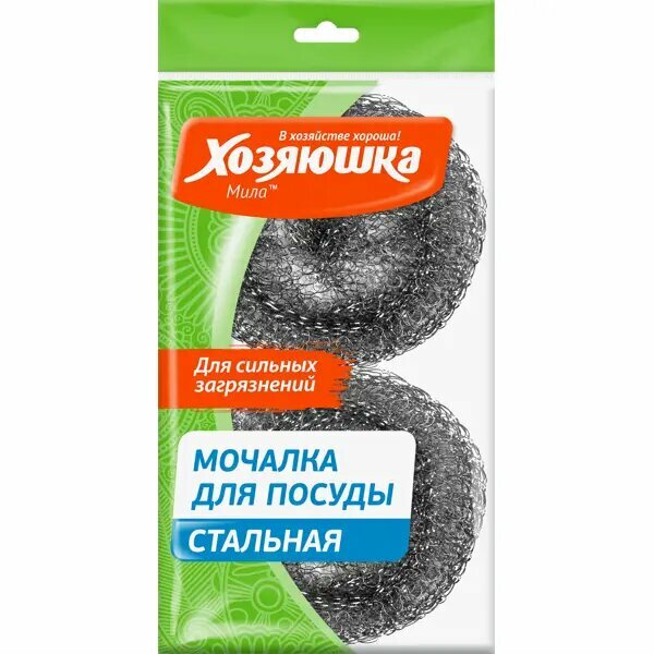 фото Мочалки для посуды Хозяюшка Мила, металл, 2 шт.