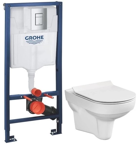 Готовый набор инсталляции Grohe 38772001 + унитаз подвесной Cersanit City S-MZ-CITY с сиденьем