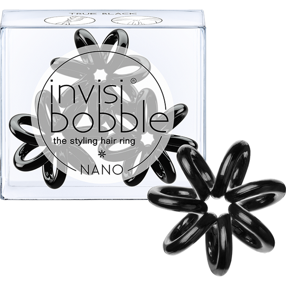 Invisibobble Резинка для волос NANO True Black (с подвесом)