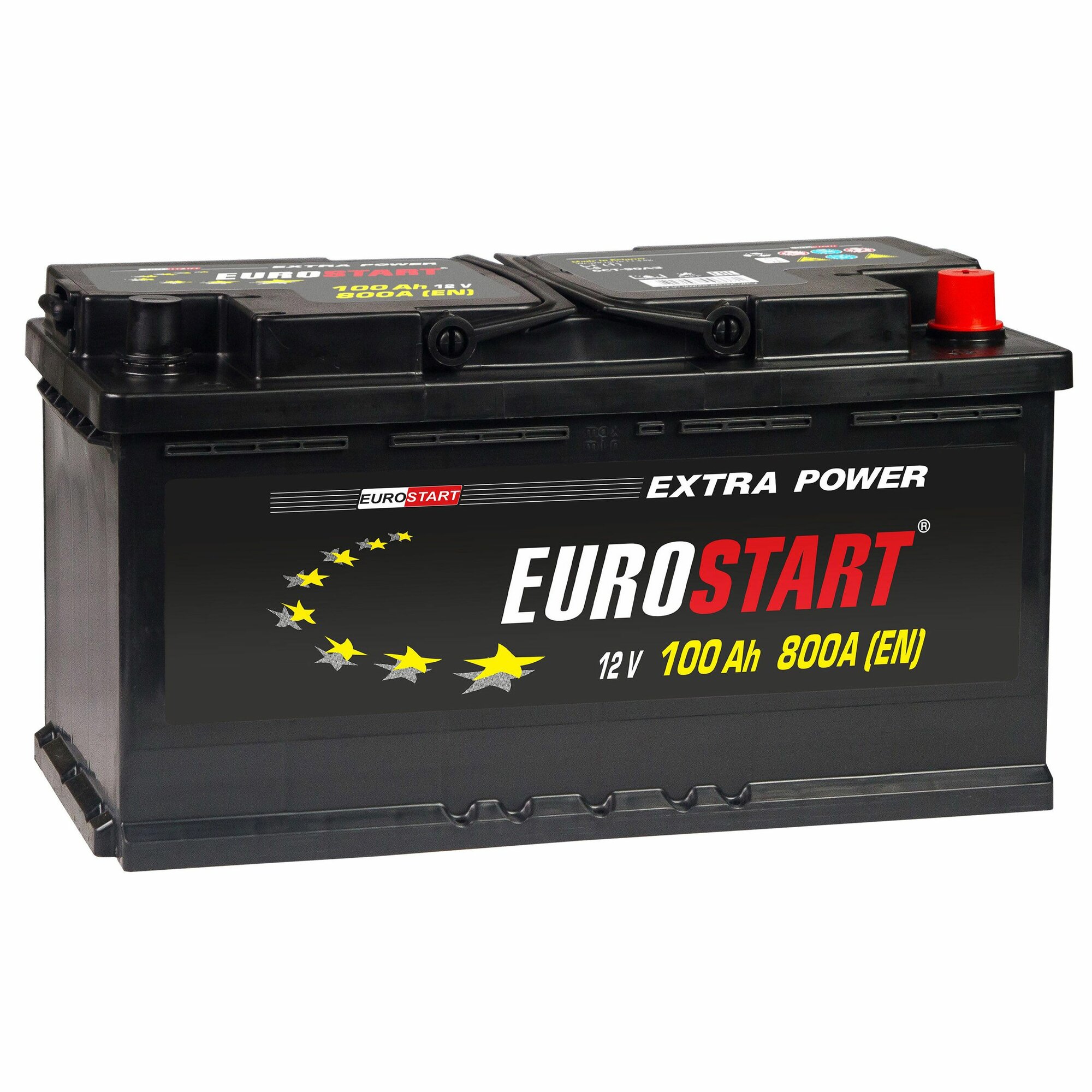 Аккумулятор автомобильный EUROSTART Extra Power 100Ач R+ EN800A 353x175x190 (EU1001) B13 Обратной полярности