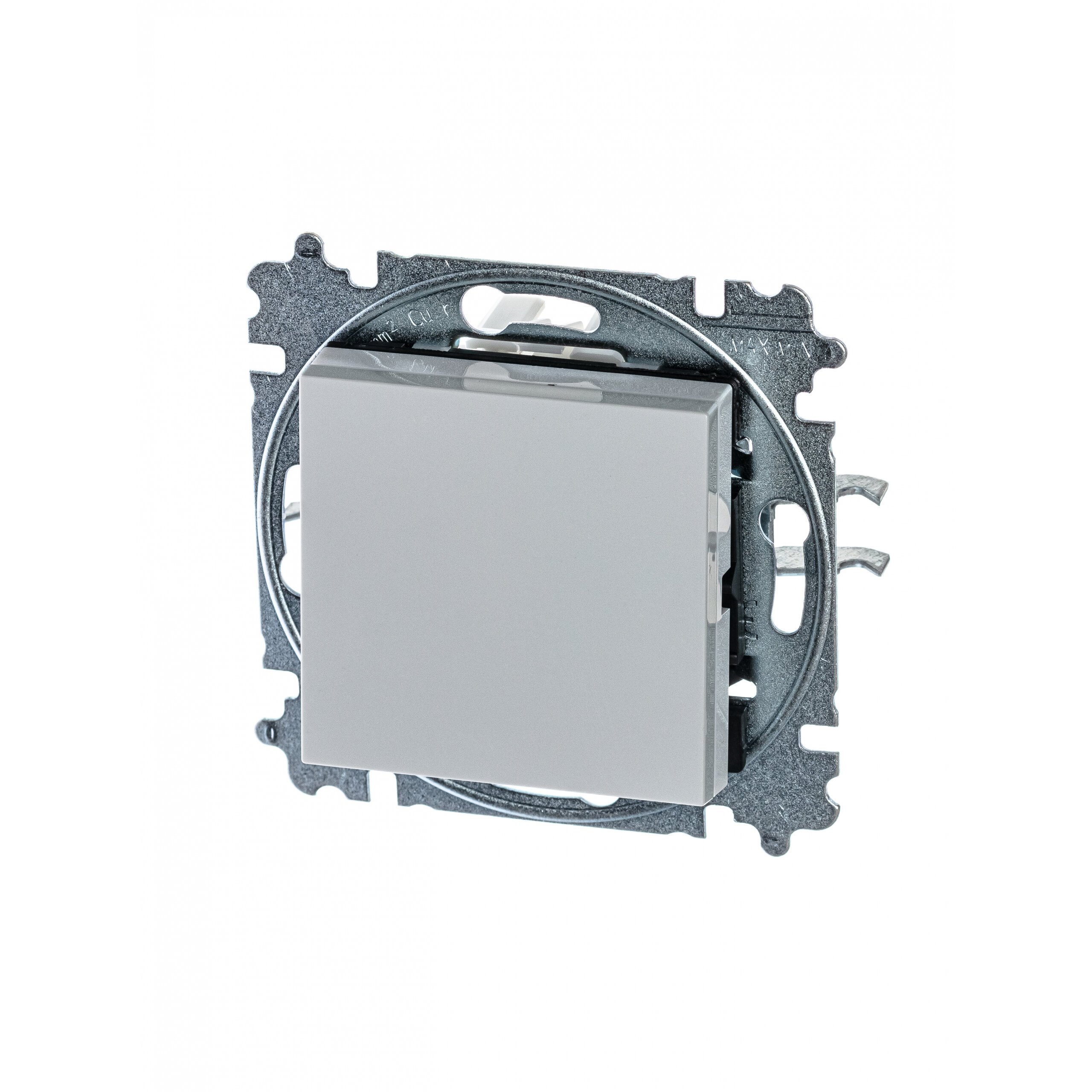 фото Выключатель одноклавишный Levit серый / белый, ABB 2CHH590145A6016 (1 шт.)