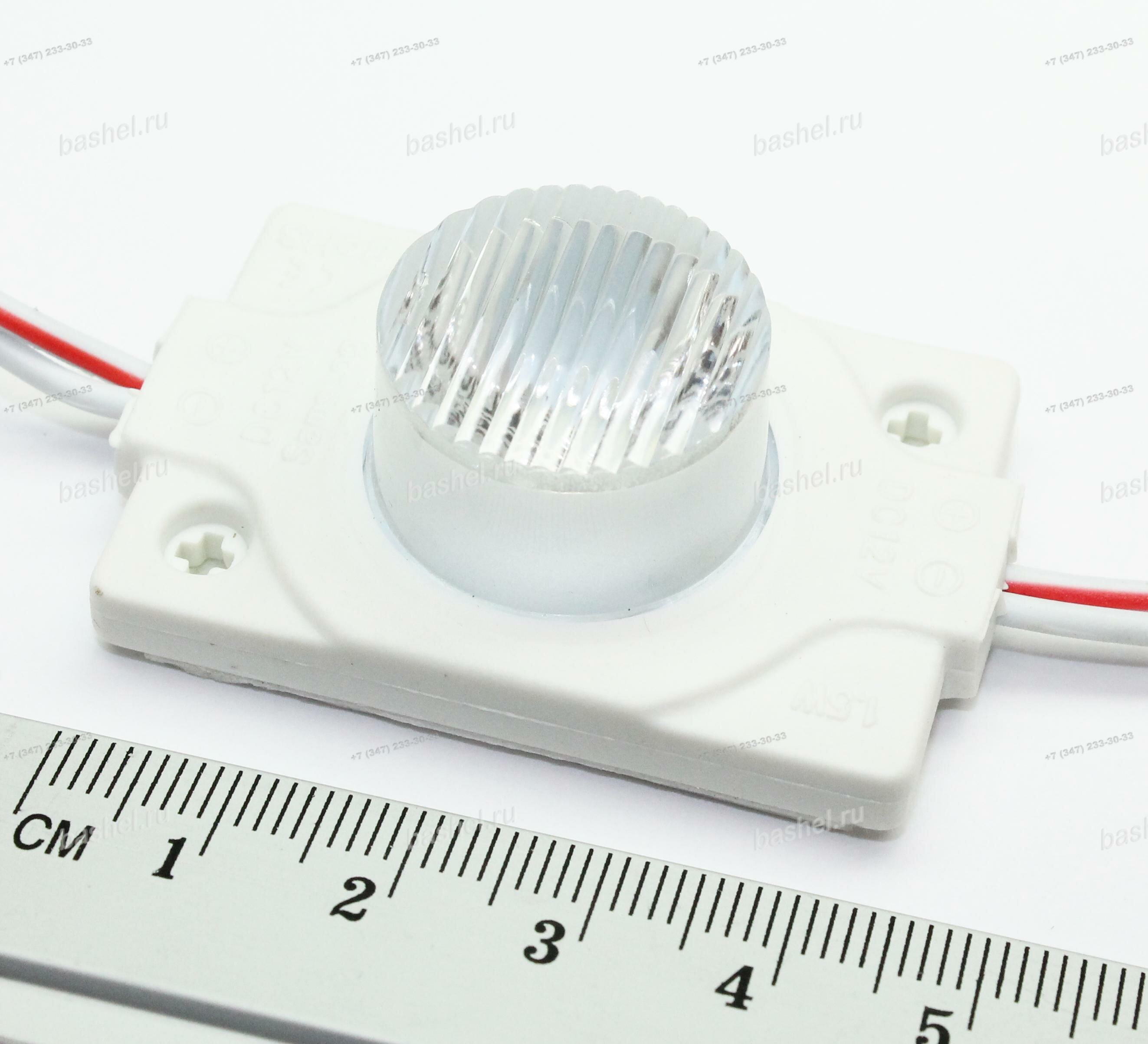 LED modul PCB-12-48*32-3030-Samsung-W-IP65-Lens-5-30° 120Lm 1.5W 6500k 48x32x15mm White (для торцевой подсветки с эллипт