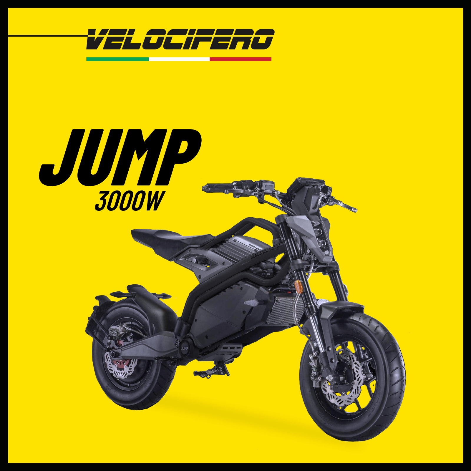 Электромотоцикл Jump 3000W -городской байк от бренда Velocifero с привлекательным спортивно-футуристическим дизайном серый