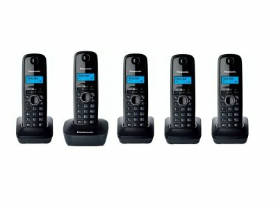 Радиотелефон PANASONIC KX-TG1615RUH PRO (5 радиотрубок В комплекте) черно-серый