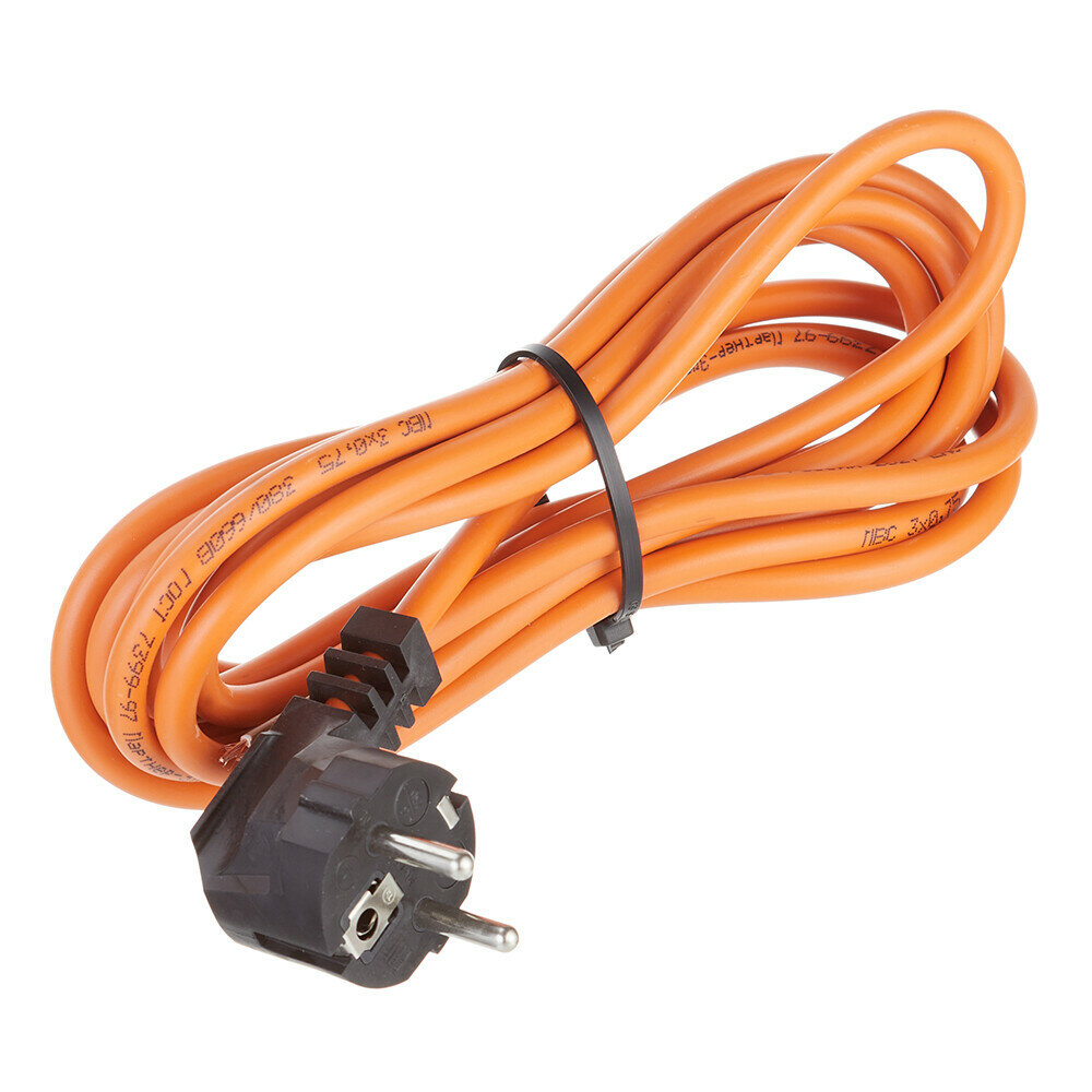 фото Шнур сетевой с вилкой 3,0 м ПВС-ВП 3х0,75 мм2 10 А Партнер-Электро оранжевый (ЦБ-00013570/4552)