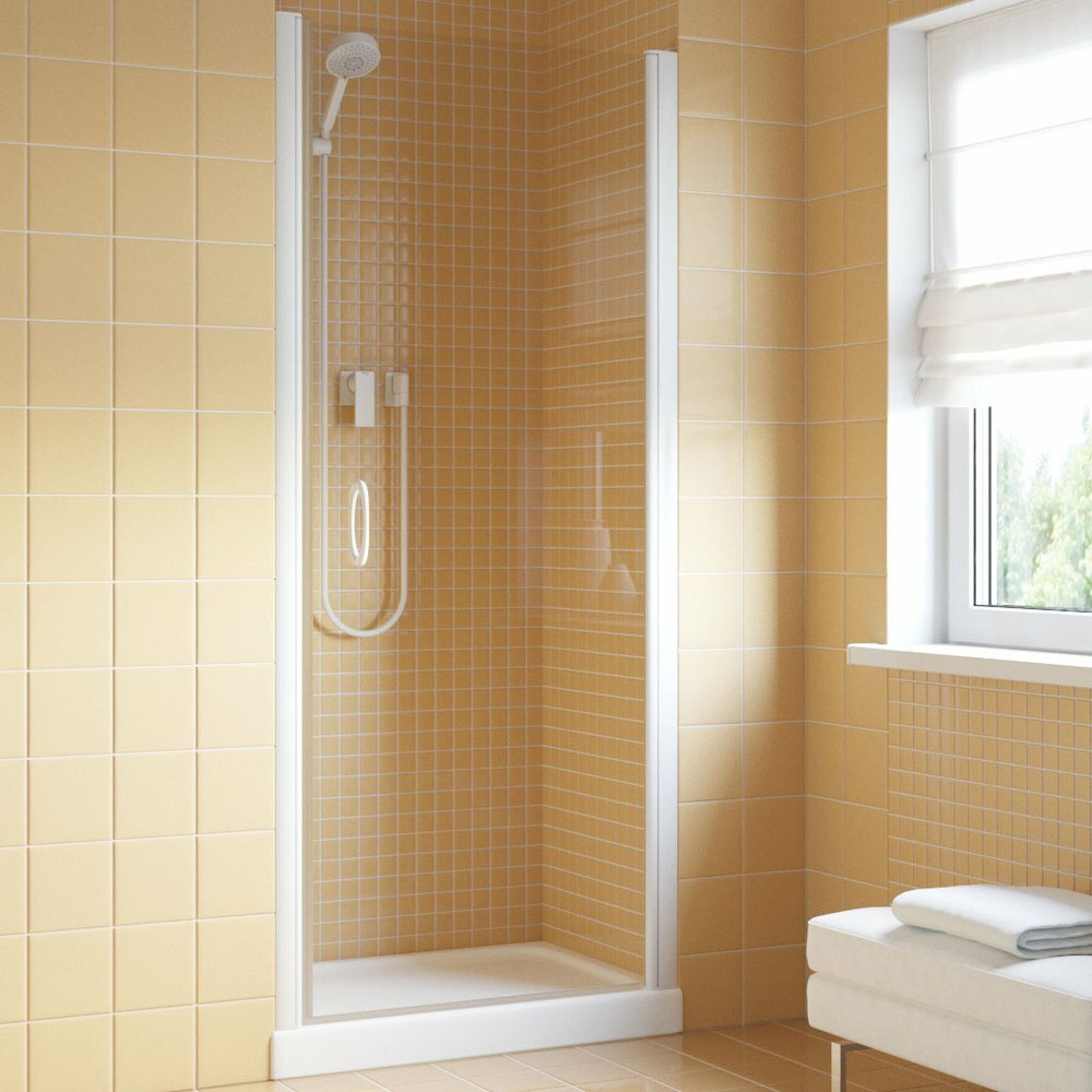 фото Vegas Glass Душевая дверь в нишу Vegas Glass EP Lux 60 01 01 R профиль белый, стекло прозрачное