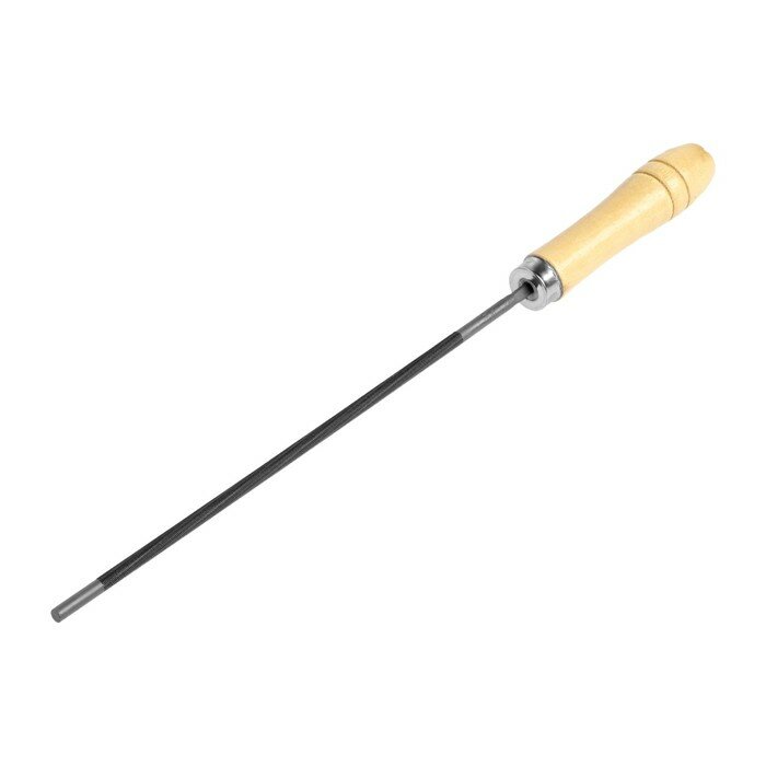 фото Тундра Напильник тундра, для цепей шаг 0.325", круглый, ШХ15, дерев. рукоятка, d=4.8 мм, №3, 200 мм