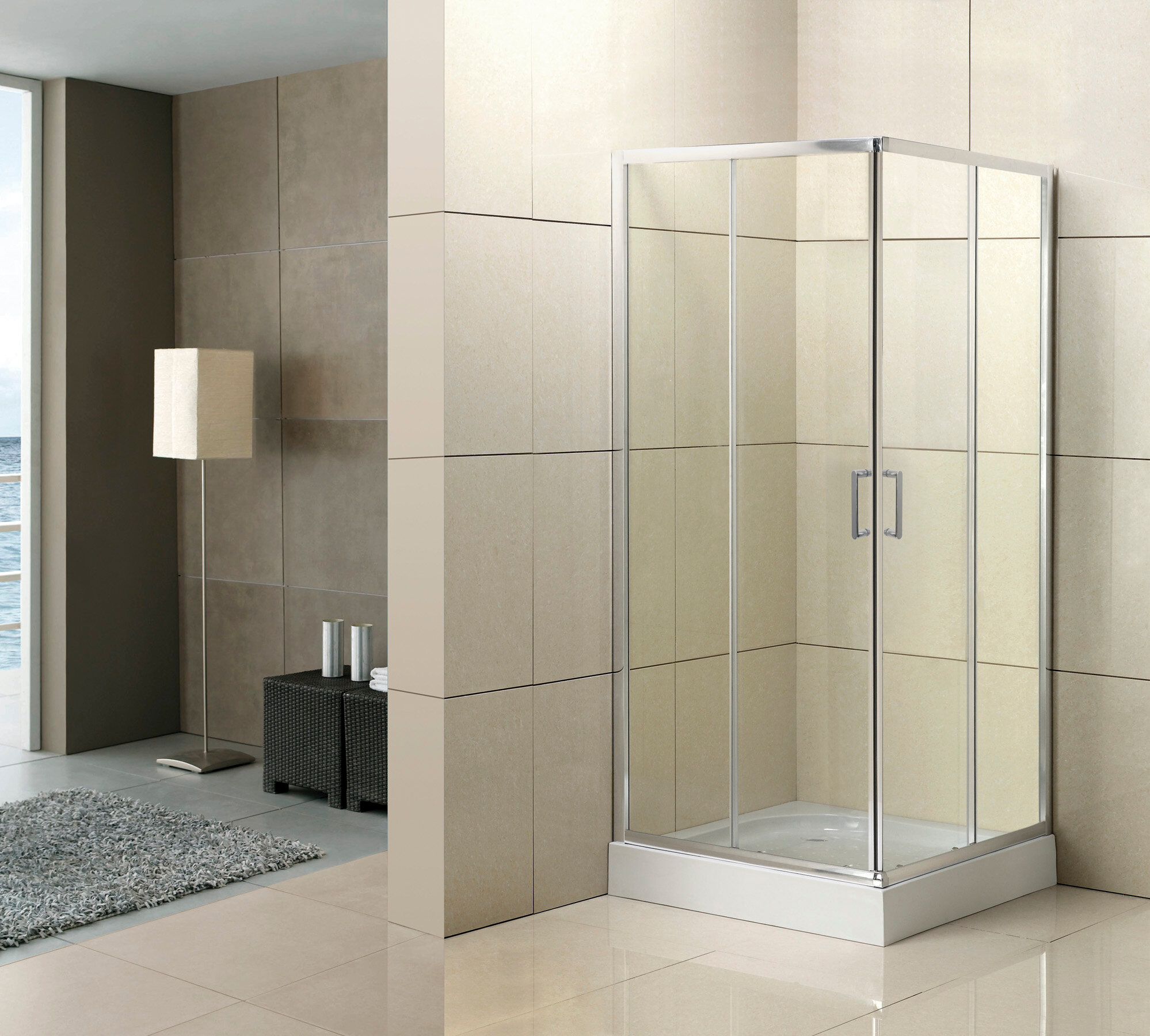 Душевой уголок BelBagno Uno 85x85 UNO-195-A-2-85-C-Cr стекло прозрачное, профиль хром, без поддона