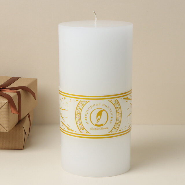 Омский Свечной Декоративная свеча Ливорно 205*100 мм белая 181621