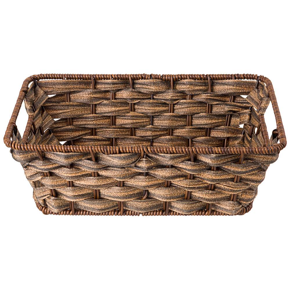 фото Lefard 109-290 корзинка С ручками коллекция натурель темное плетение 27Х20Х8,5 СМ