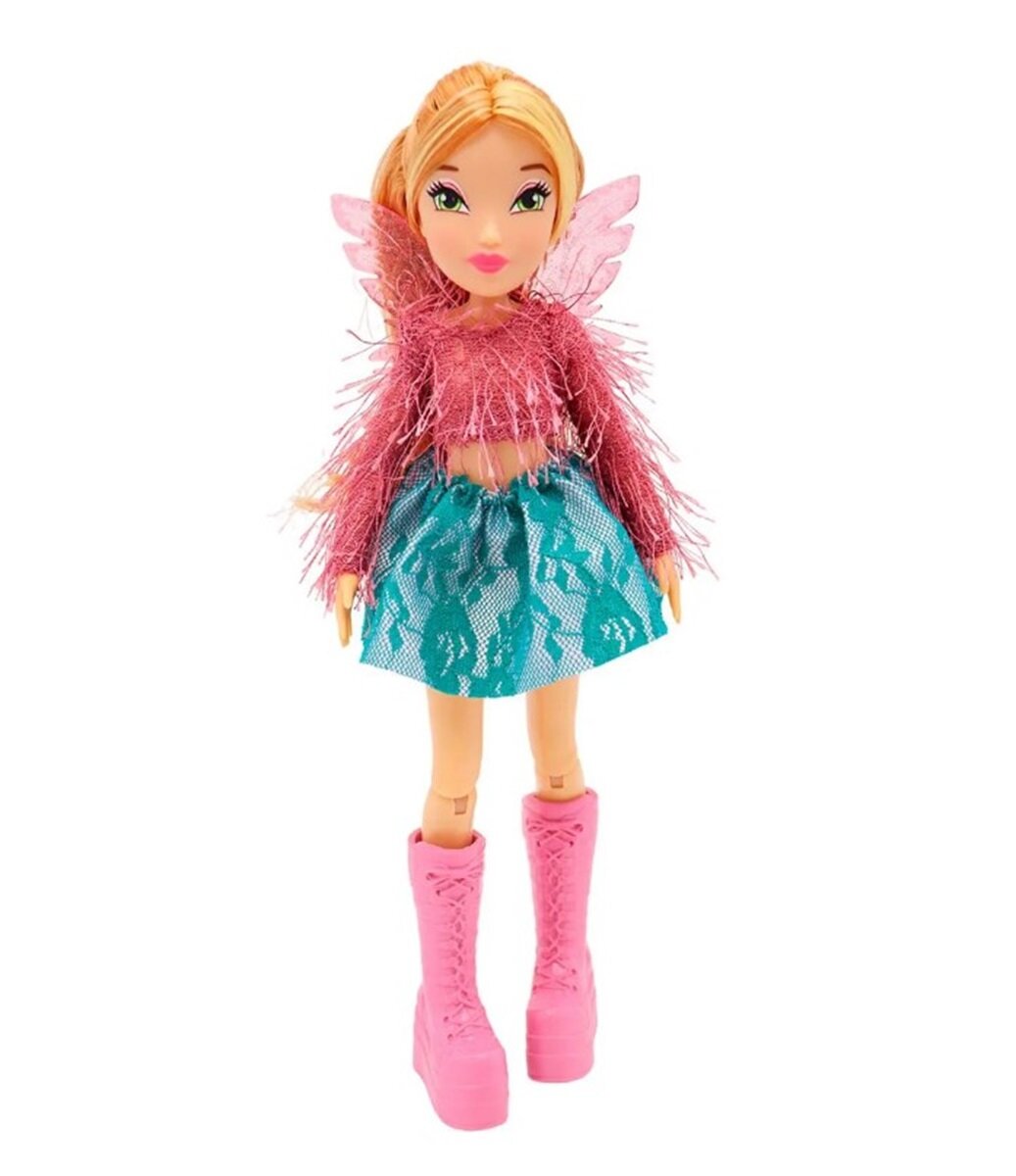 Шарнирная кукла Winx Club Модная Флора, с крыльями, 24 см IW01242102