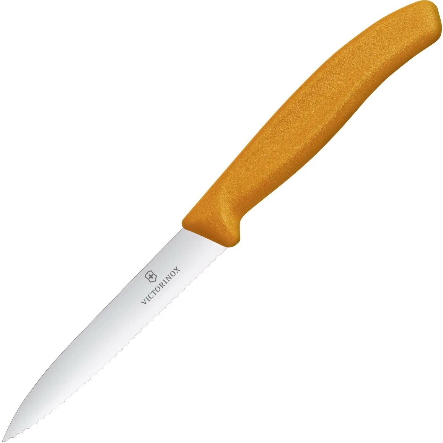 Нож кухонный Victorinox , для чистки овощей и фруктов, 100мм, заточка серрейтор, стальной, черный [6.7733] - фото №1